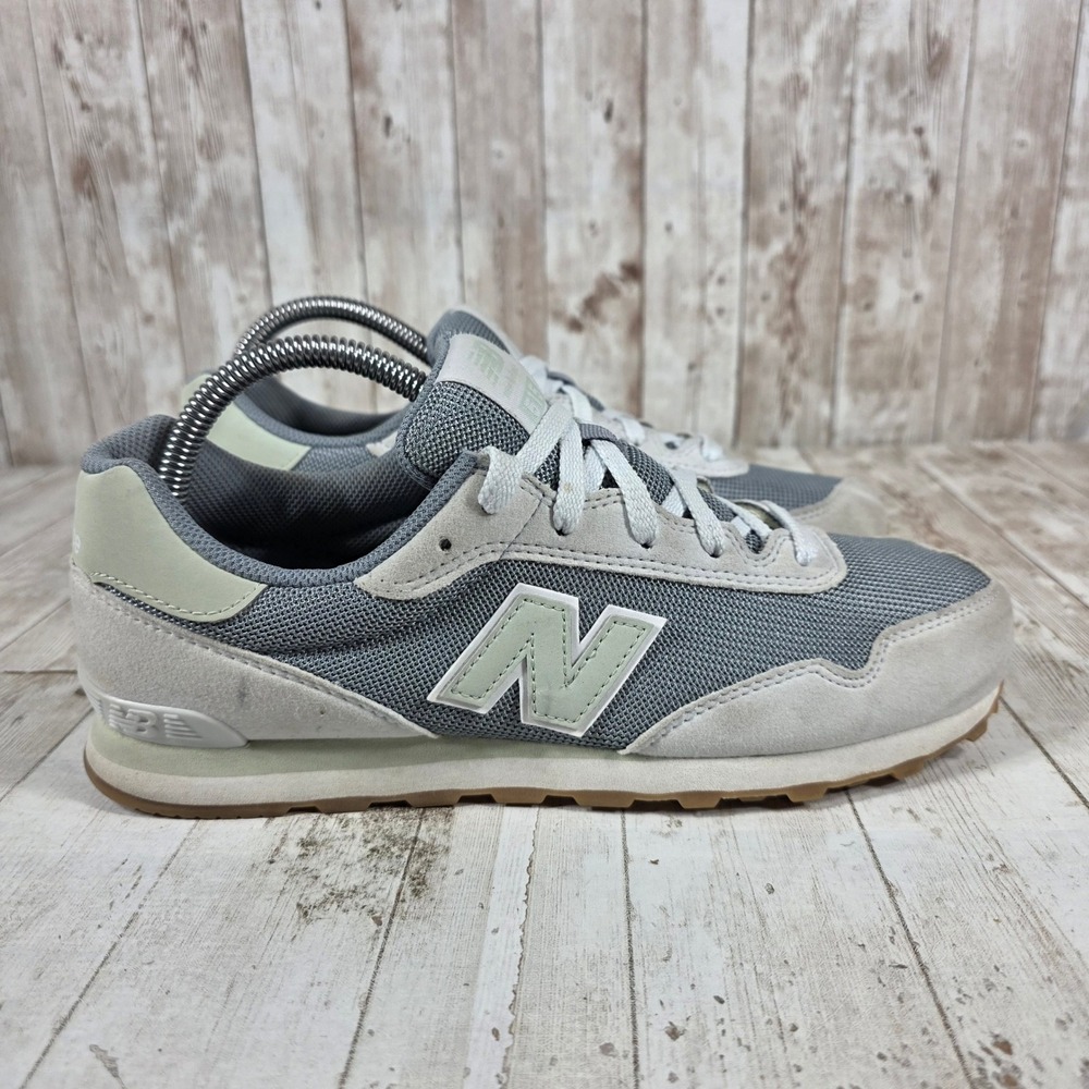 New Balance 515 Womens Grey Sage Green Suede Mesh Sneakers GC515CN Size 6.5